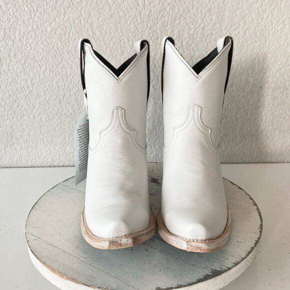 Lane EMMA JANE Womens Cowboy Bootie 7.5 White Western Cowgirl Short Ankle Boots - Picture 5 of 11